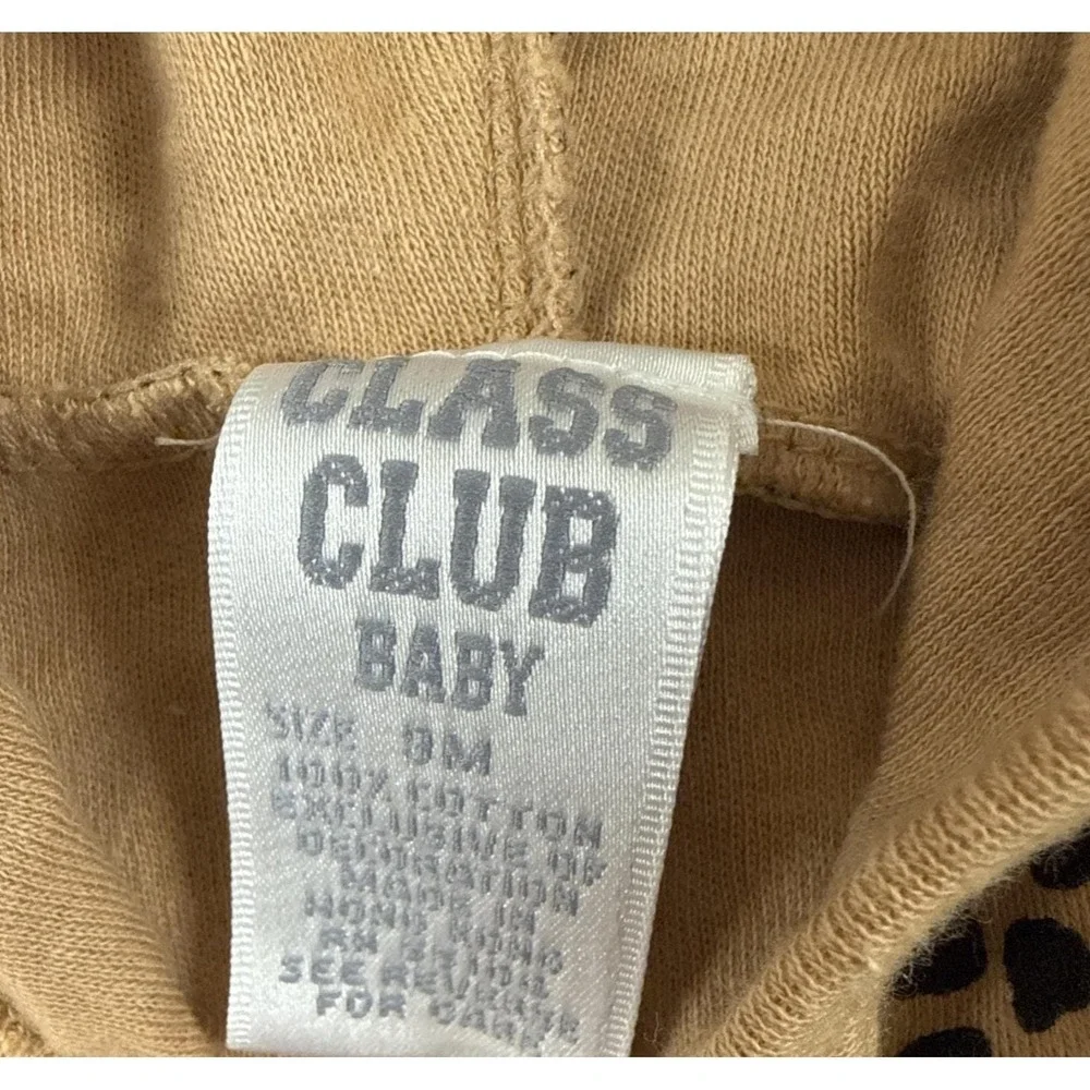 Vtg Baby Costume Cheetah Animal Tail Ears Hood Class Club 6-9 Months Leopard